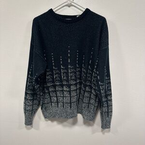 Michael Gerald vintage knit Black and Gray Patterned Sweater! Size medium